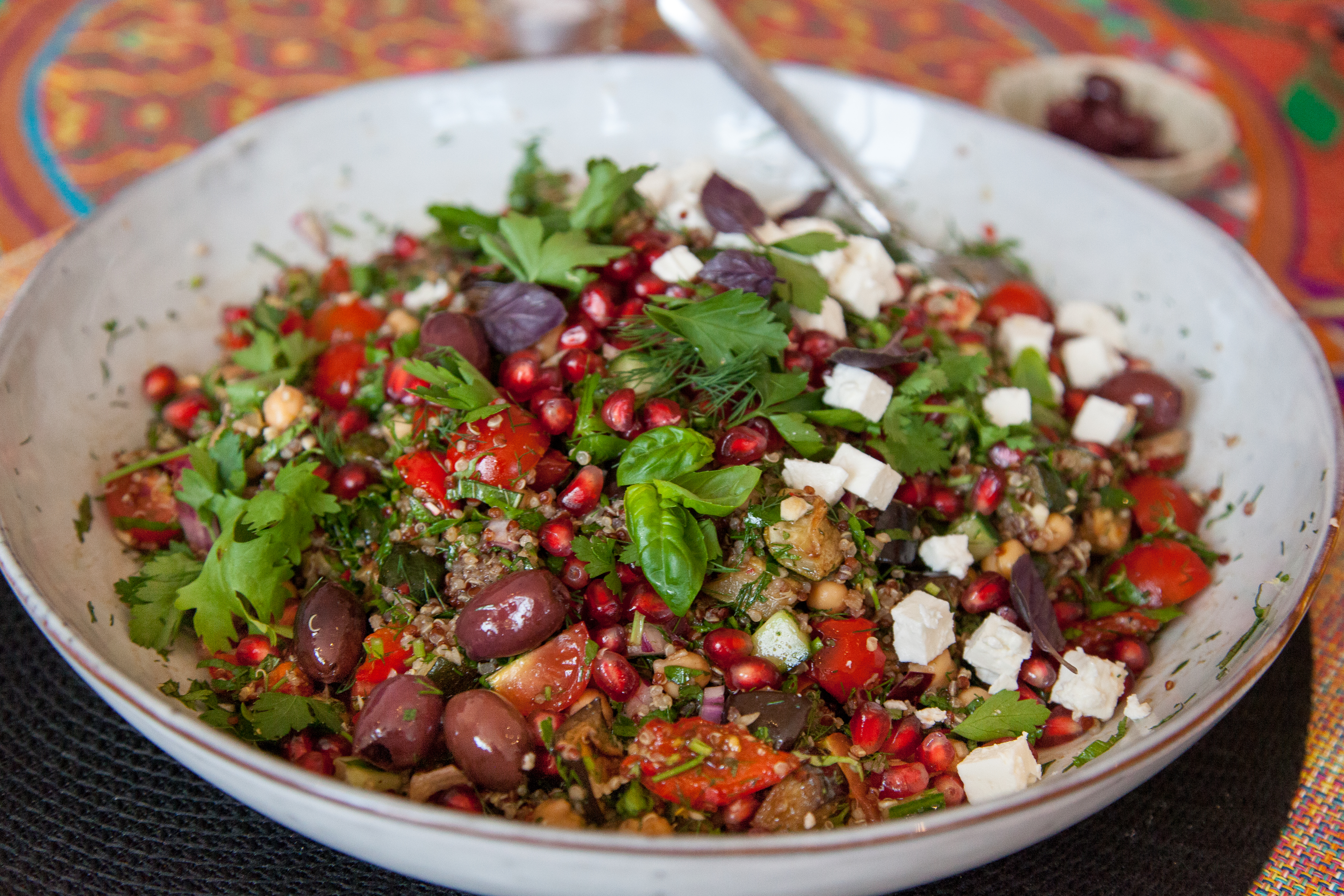 Quinoa salad with pomegranate and feta